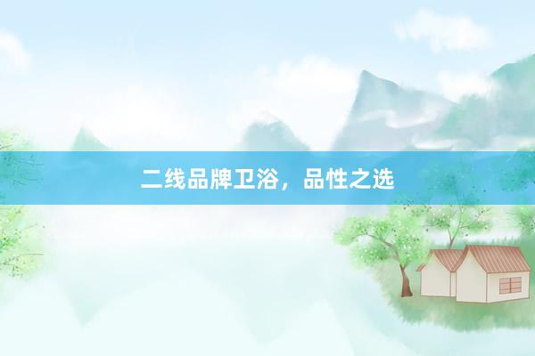 二线品牌卫浴，品性之选