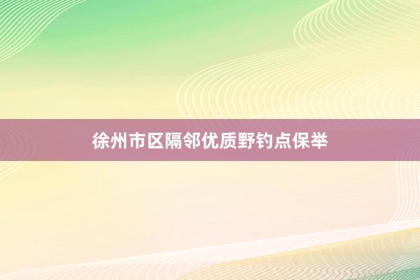 徐州市区隔邻优质野钓点保举